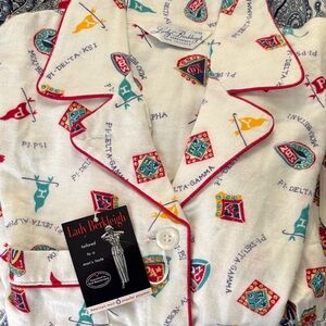 1940's College Theme Rare Vintage  Pajamas - Multicolor